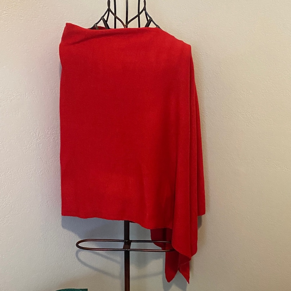 Elegant Red Women's Wrap/Poncho